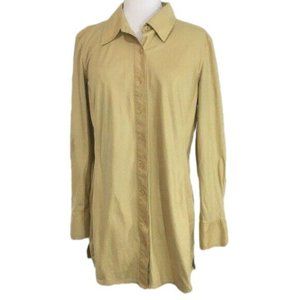 Chicos Blouse Small Faux Snake Skin Pale Yellow Shirt